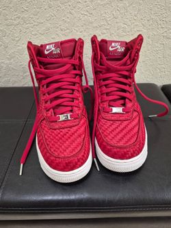 Nike Air Force 1 High Red Woven Sneakers Size 9 Lightly Used