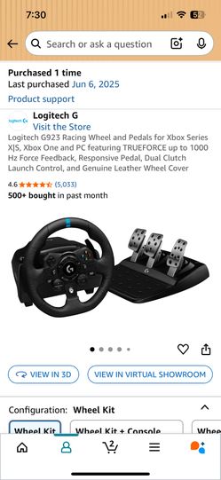 Logitech G923 Racing Wheel And Pedals Xbox Series X/S And Pc