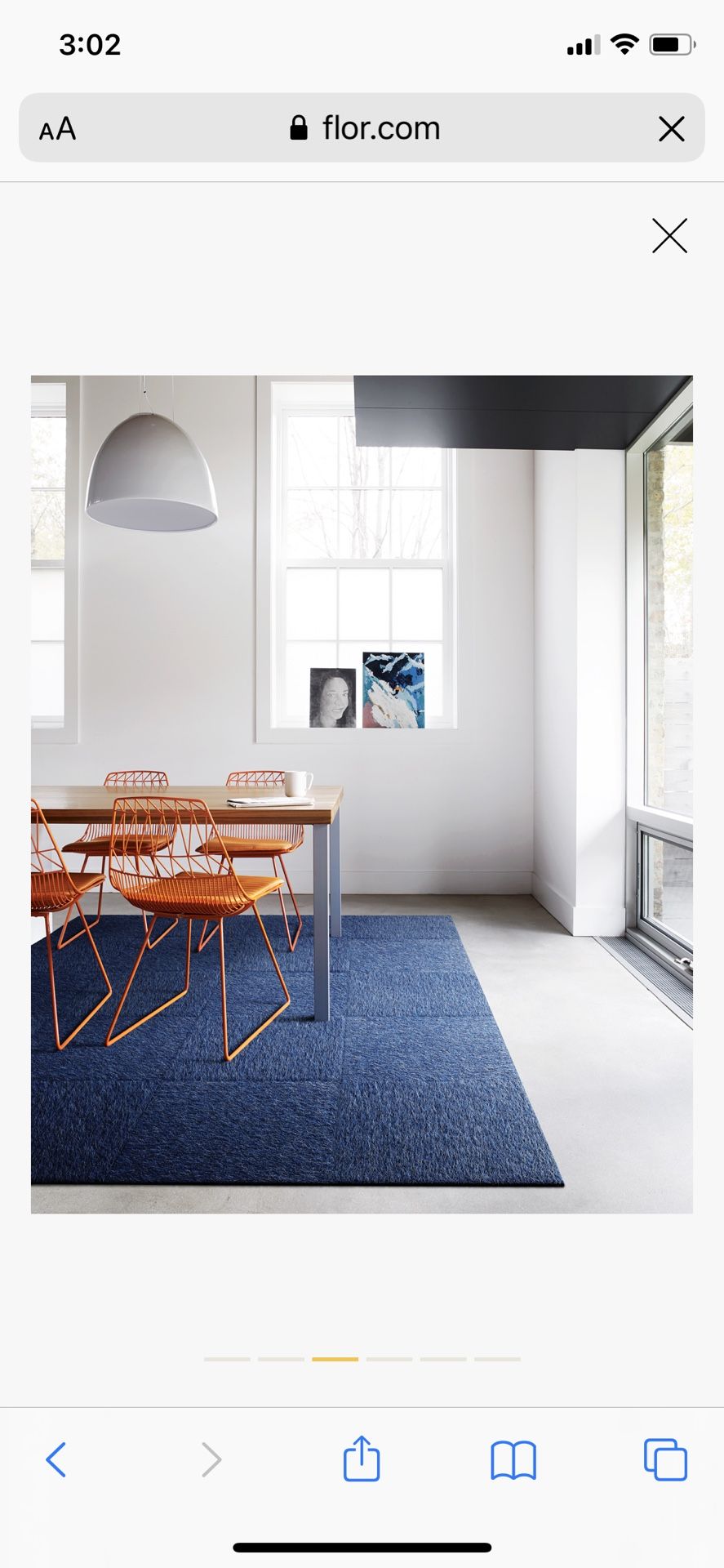 Flor Rug - Carpet Square Tiles Navy Blue - “House Pet” Chameleon Color