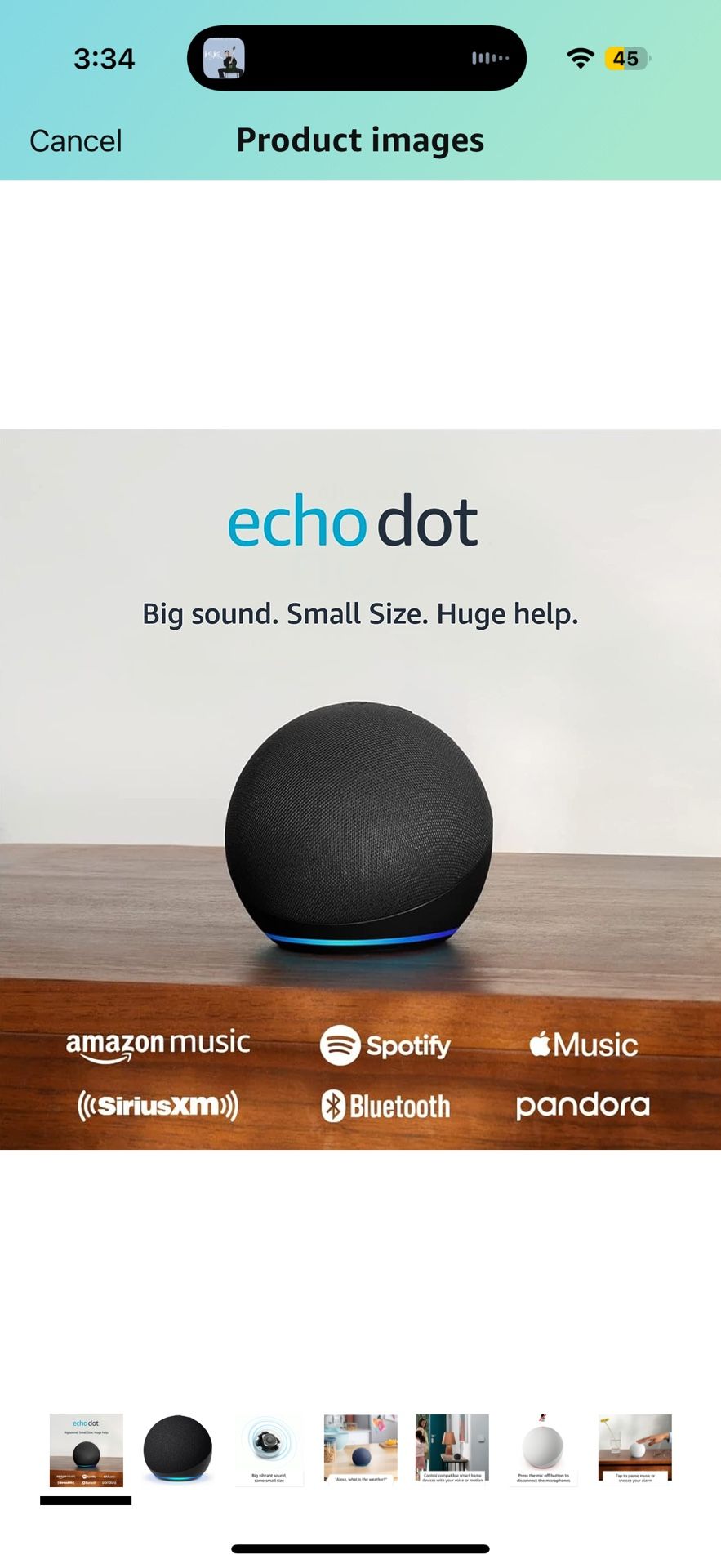 New Echo Dot 5th Generation Smart Speaker With Alexa