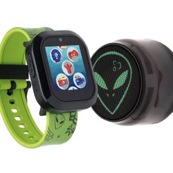 🔥Kids Boys Alien Silicone Strap Smartwatch & Glow in the Dark Bluetooth Speaker