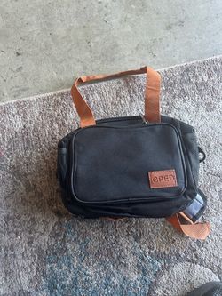 GPED Black Canvas Bag with Orange Straps