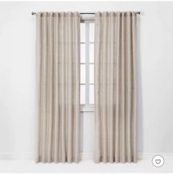 2PC Light Filtering Linen Window Curtain Panel - Thresholdâ„¢