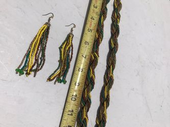 Handwoven Bead Necklace & Earring Set