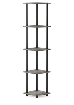 Furinno 5-Tier Corner Shelf – Modern Storage Organizer NEW