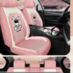 Pink&White Bunny Car Seat Covers 