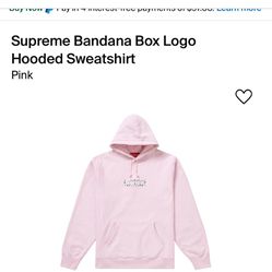 supreme pink bandana hoodie size xl