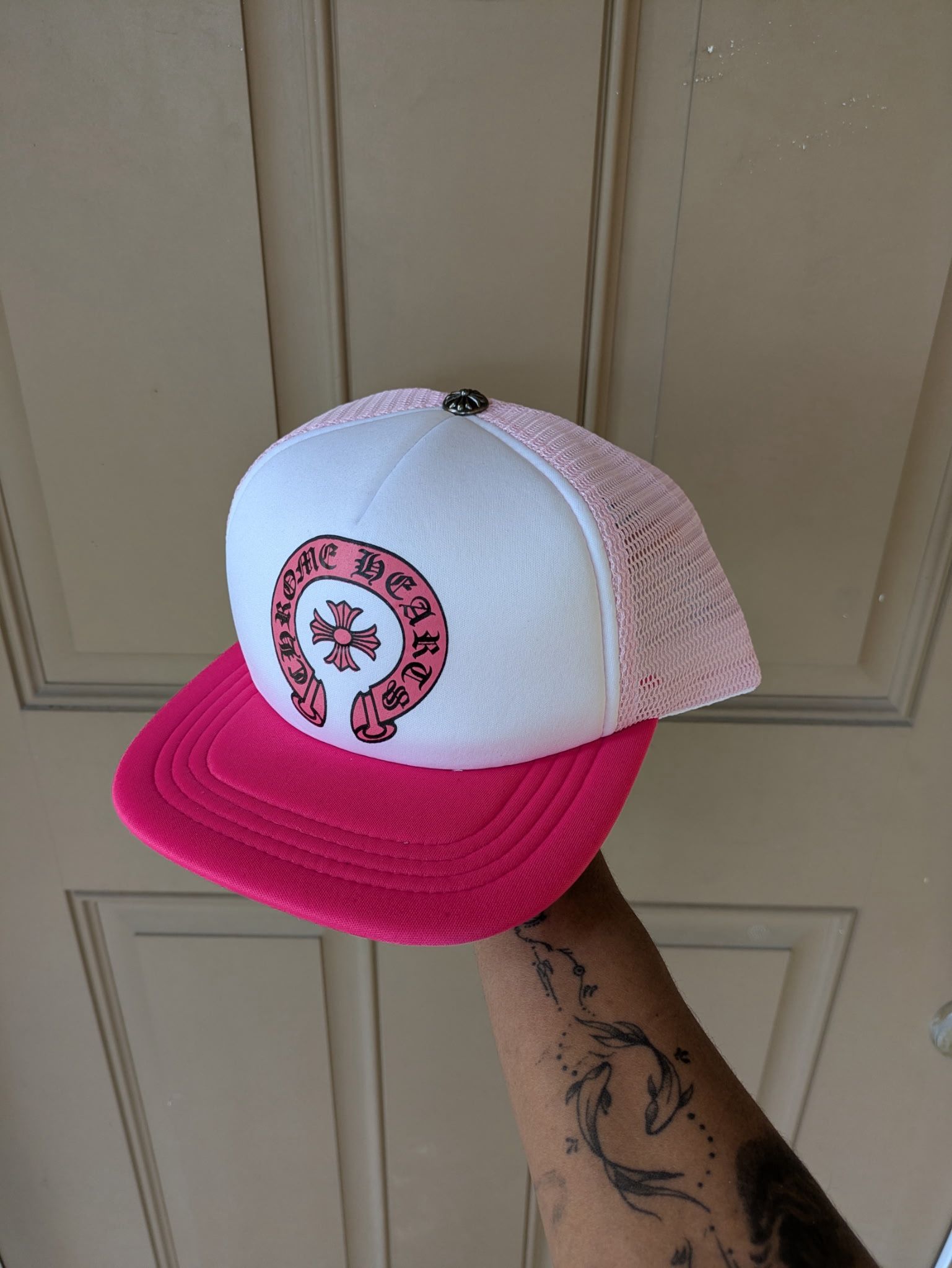 New Pink chrome hearts trucker hat, comes with tag and dust bag