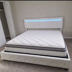 WHITE BED w/ LED’s 🛏️ CAMA BLANCA CON LUCES 🤍