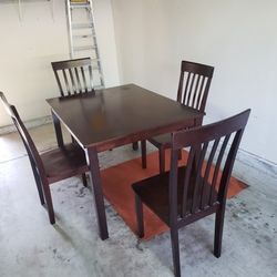 Solid Wood Dining Set, 4 Chairs  and Table