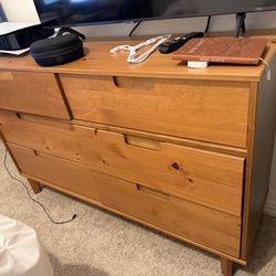 Wooden 6 Drawer Chest Dresser Boho