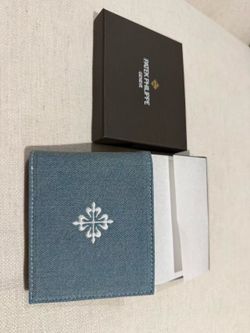 Authentic Patek Philippe Blue Leather Wallet — New in Box