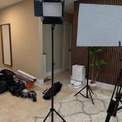 Complete Photo/Video Studio Kit – Lighting, Tripods, Slider & Backdrops