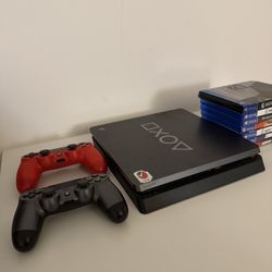 PS4 Slim Bundle - 2 Controllers + 7 Games + All Cables - Ready to Play!