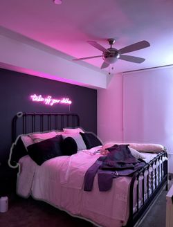 California King Black Bed Frame + Mattress from Living Spaces