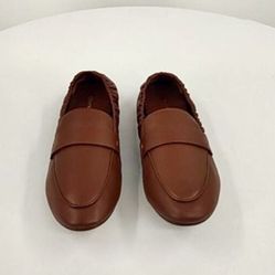 Quince Women Italian Leather Soft Loafer Cognac Shoes 8 