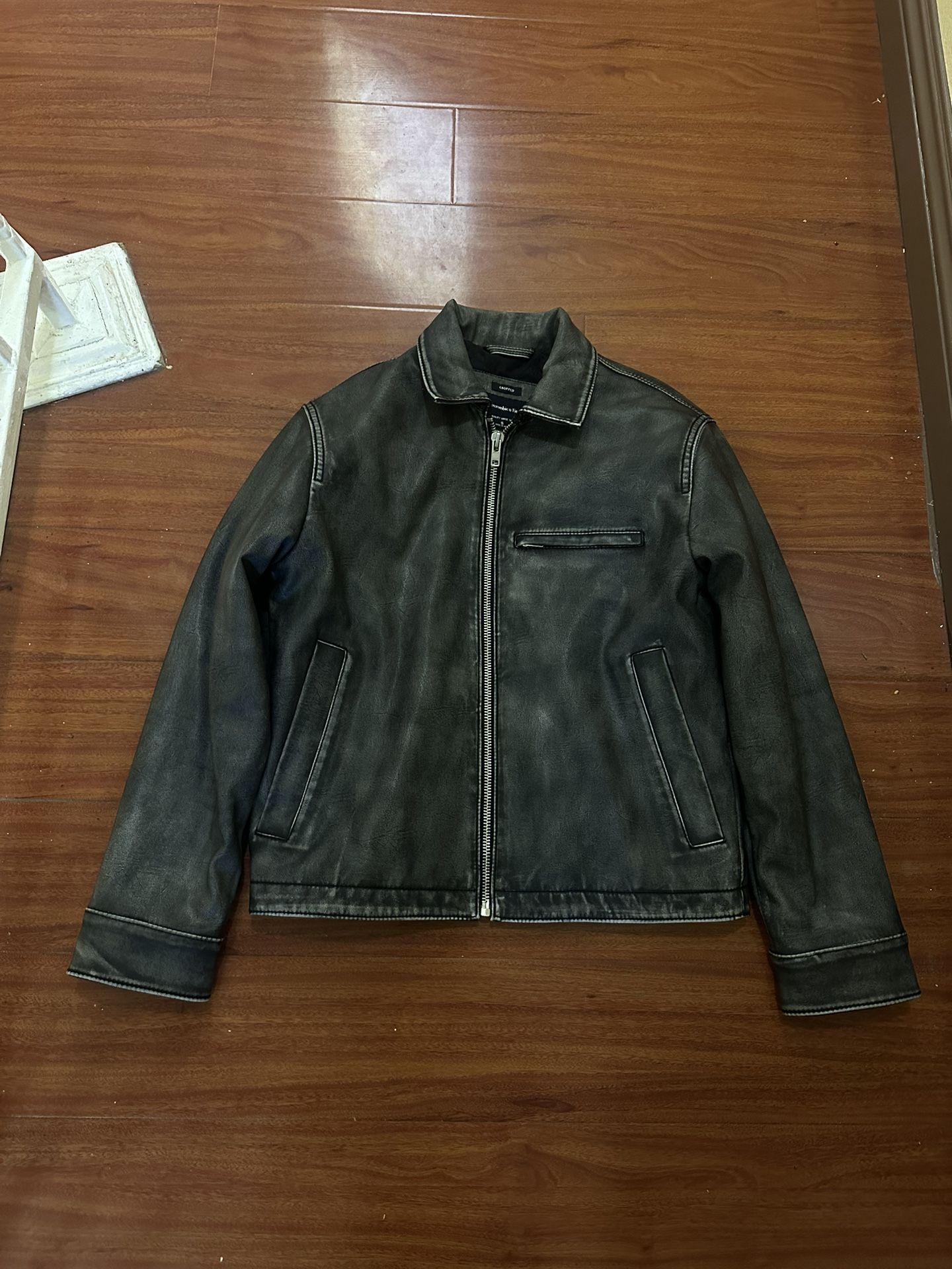 abercrombie leather jacket