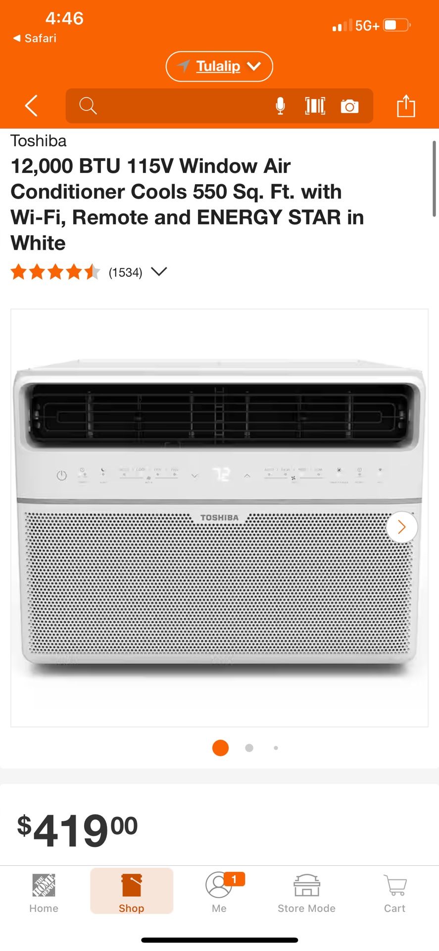 Toshiba 12k Window AC Unit