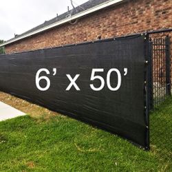 $45 (New) 6x50 ft privacy screen fence, mesh shade cover for garden wall yard backyard
