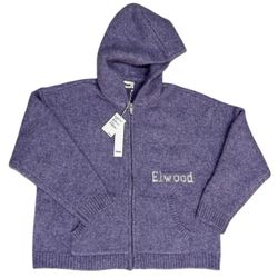 NWT Elwood Knit Zip-Up Hoodie Sweater Jacket in Lavender Purple