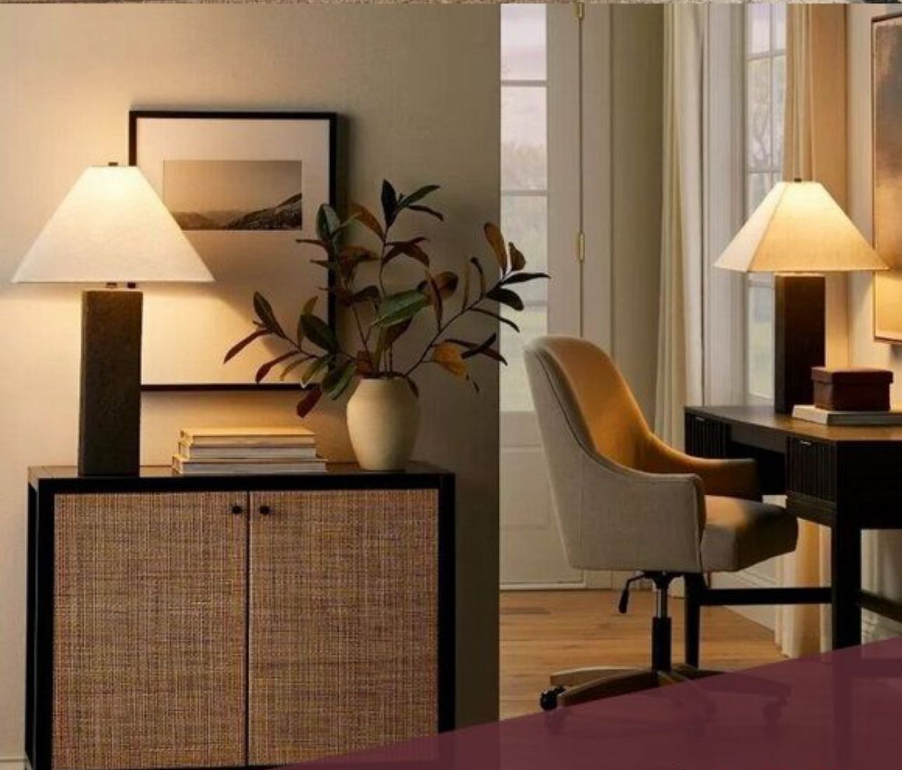 Threshold designed w/Studio McGee Square Table Lamp with Tapered Shade - Black