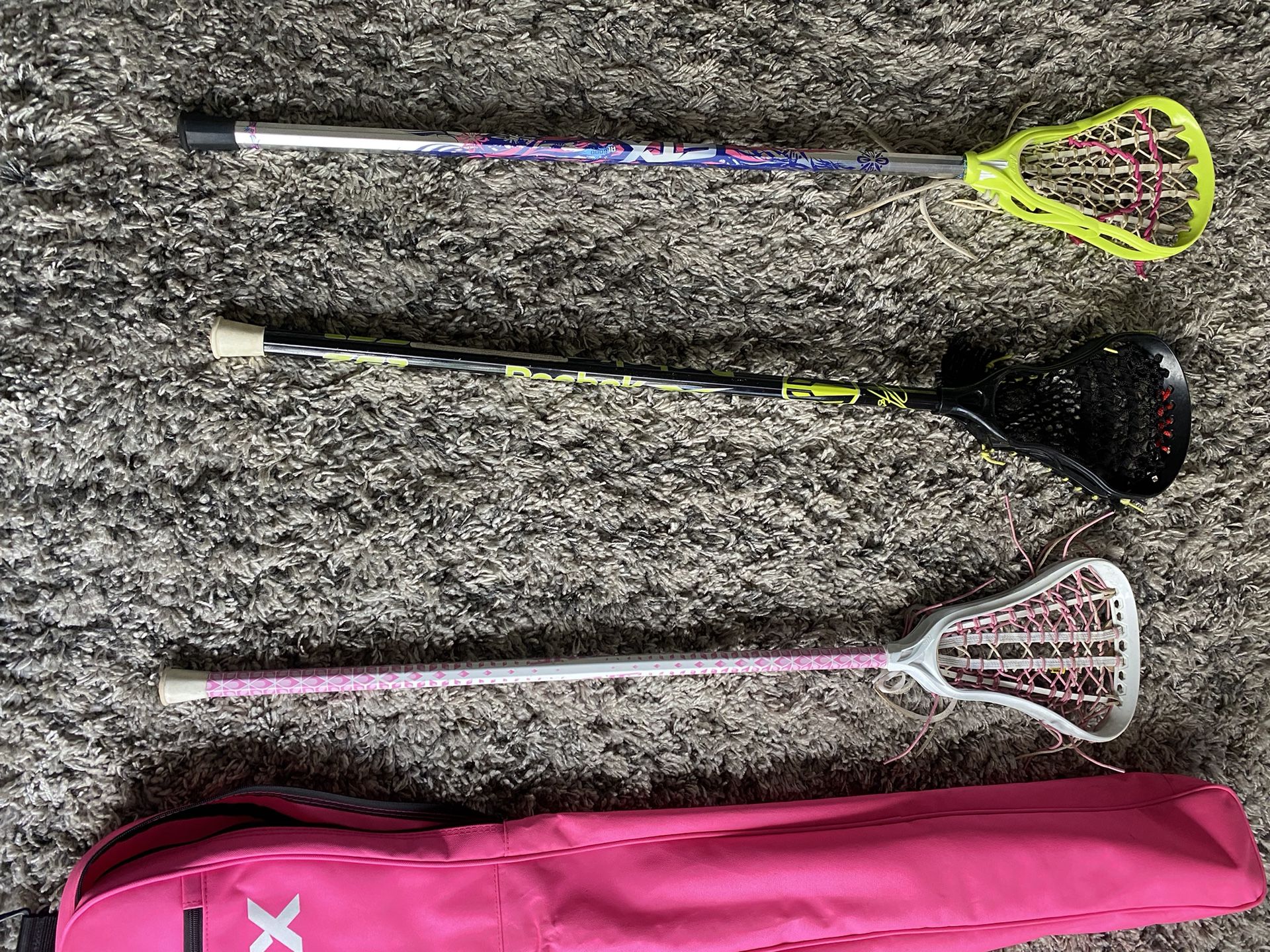 Lacrosse Sticks And Bag