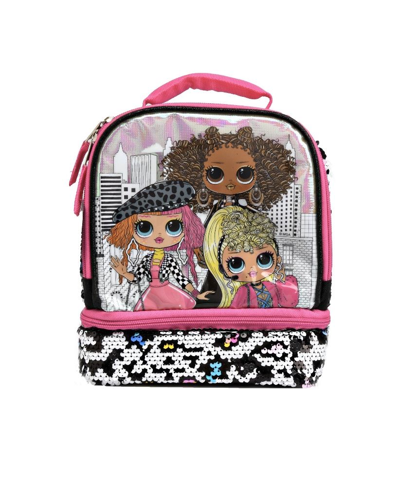 Lol Surprise Dual Compartment Insulated Lunchbox with Magic Sequins, Lunch Bag