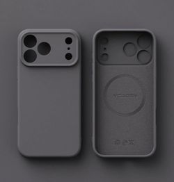 iPhone 17/18 pro max Grey Silicone Mag Safe Case For iPhone 18 Pro Max Shockproof Soft Cover