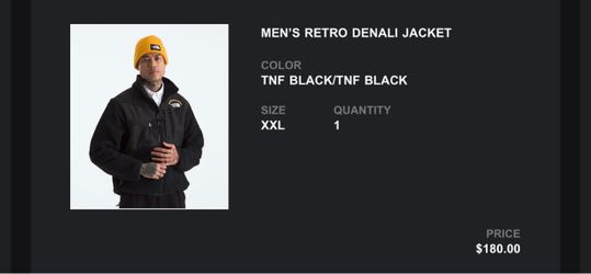 The North Face Retro Denali Expedition Jacket – Men's XXL – Black