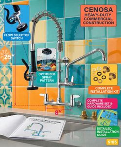 ​Cenosa Heavy-Duty Commercial Sink Faucet