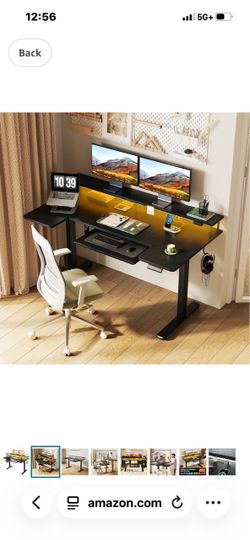 Electric Standing Desk with Monitor Shelf
