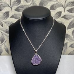 Amethyst Pendant With Chain