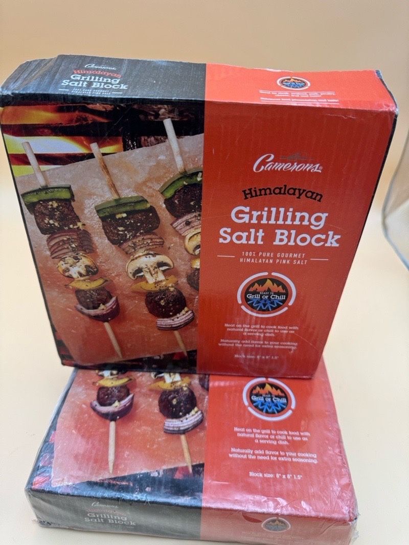 Cameron Himalayan Pink Salt Block BBQ Grilling Cooking Stone Plate 8x8” Lot of 2