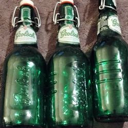 Refill & Resealable Green 1 Pt Beer Bottles 