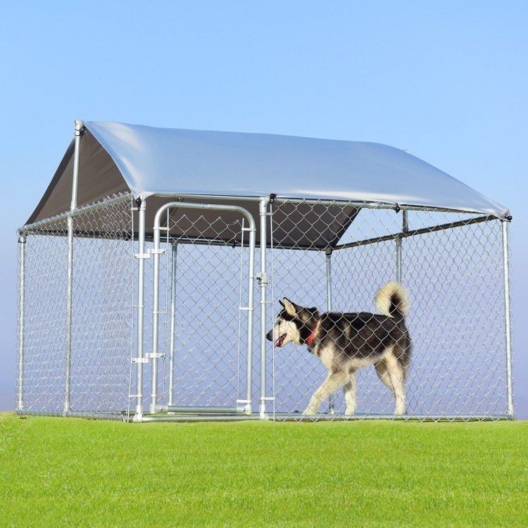 7.5' x 7.5' Large Pet Dog Run House Kennel Shade Cage Outdoor Use