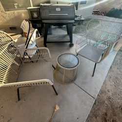 2 chair and 1 table set