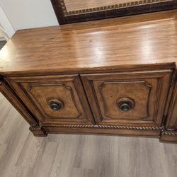 Large Solid Carved Wood Buffet Cabinet