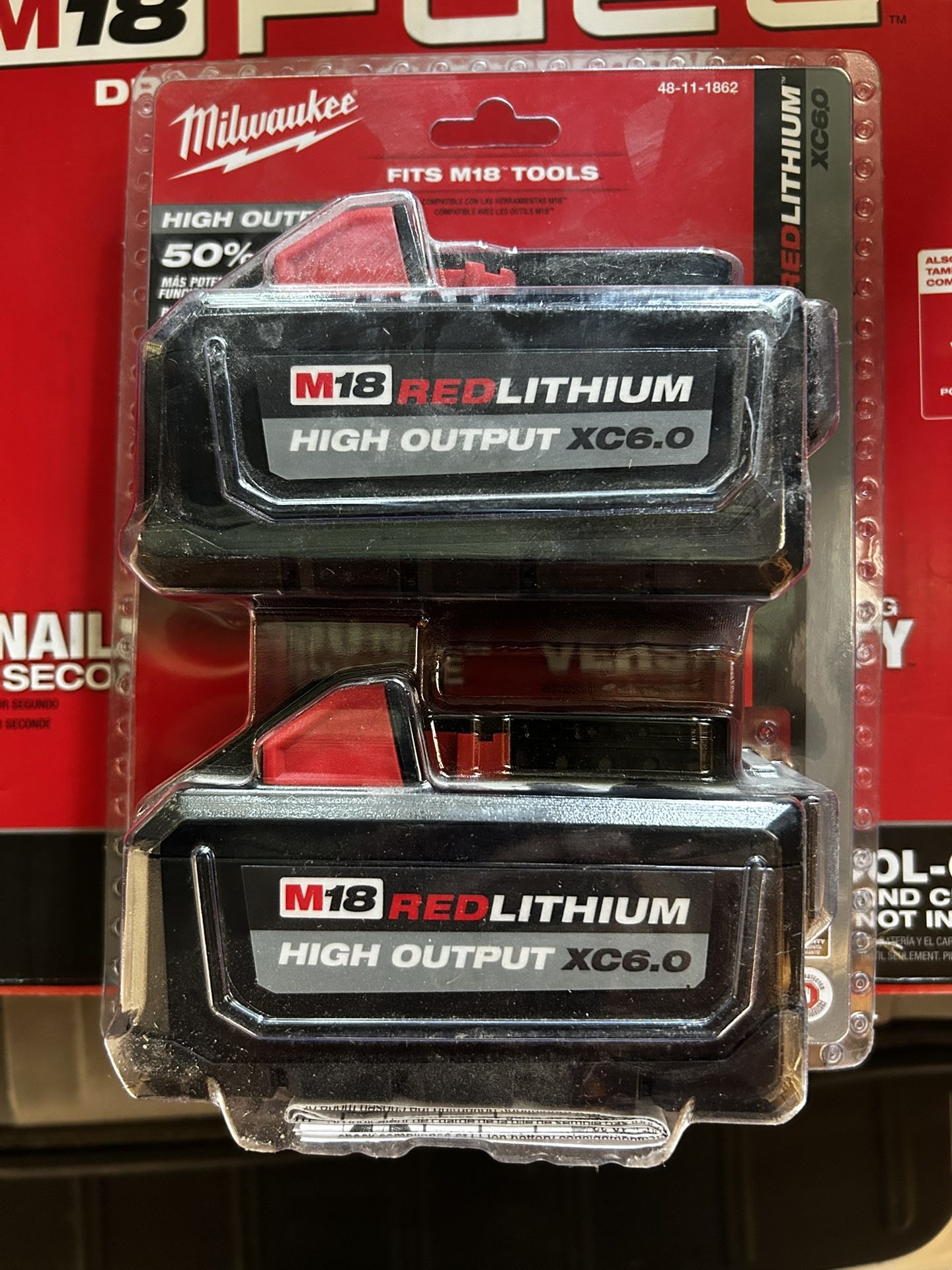 Milwaukee M-18 2pack Xc6.0 Batteries New
