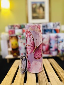 Butterflies,hearts and Flower 20ounce Sublimation Cup