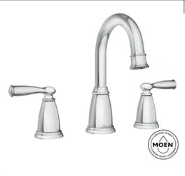 Moen Banbury 8 in. Widespread Double Handle High-Arc Bathroom Faucet in Chrome