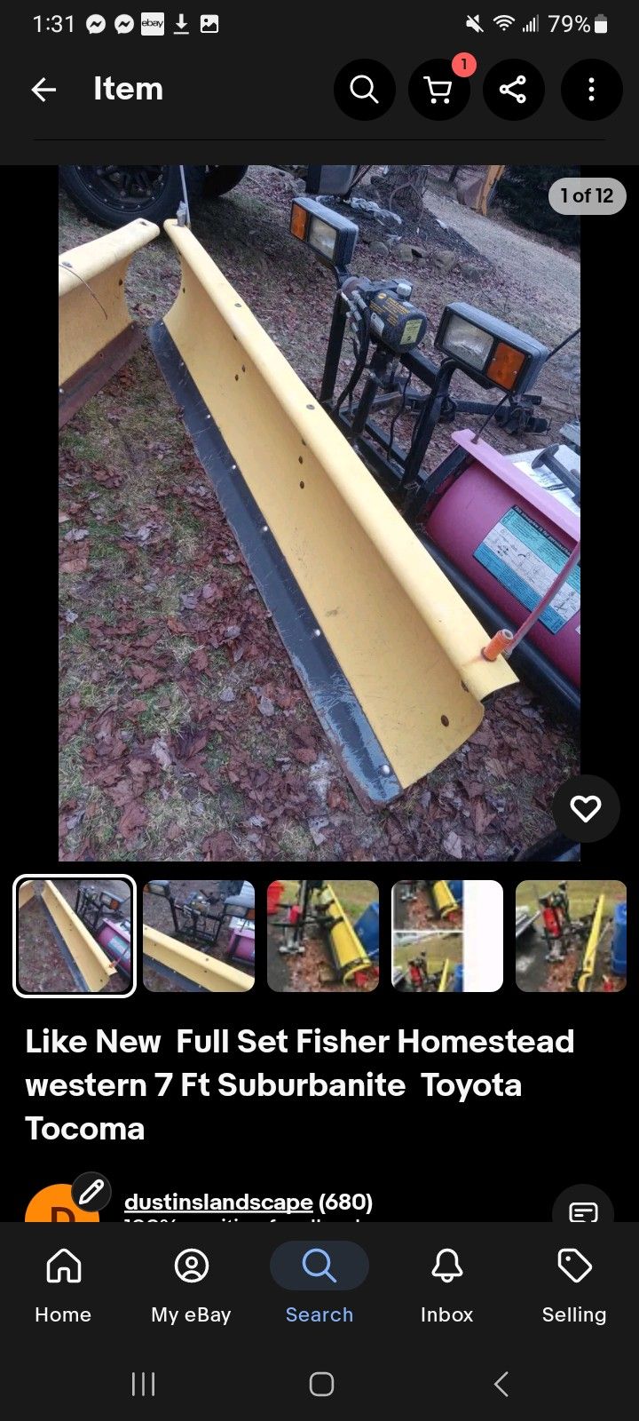 Mint No Rust Fisher Homesteader Snow Plow Toyota Tacoma