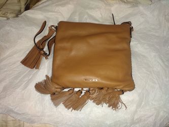 Michael Kors Pebbled Leather Boho Fringe Tassel Crossbody Bag