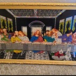 Vintage Last Supper Light Up Wall Art