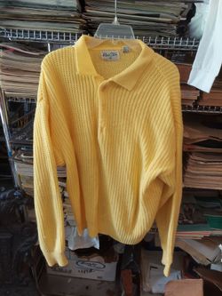 Vintage Sears men's store yellow sweater