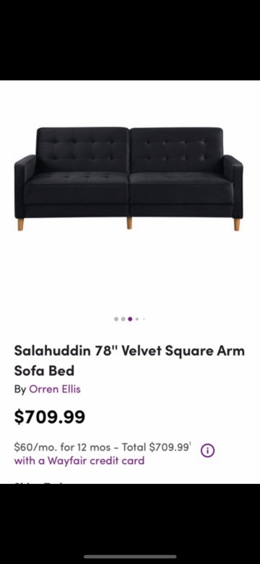 Black Velvet Reclining Couch
