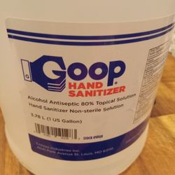 1 Gallon jugs of Goop hand sanitizer.