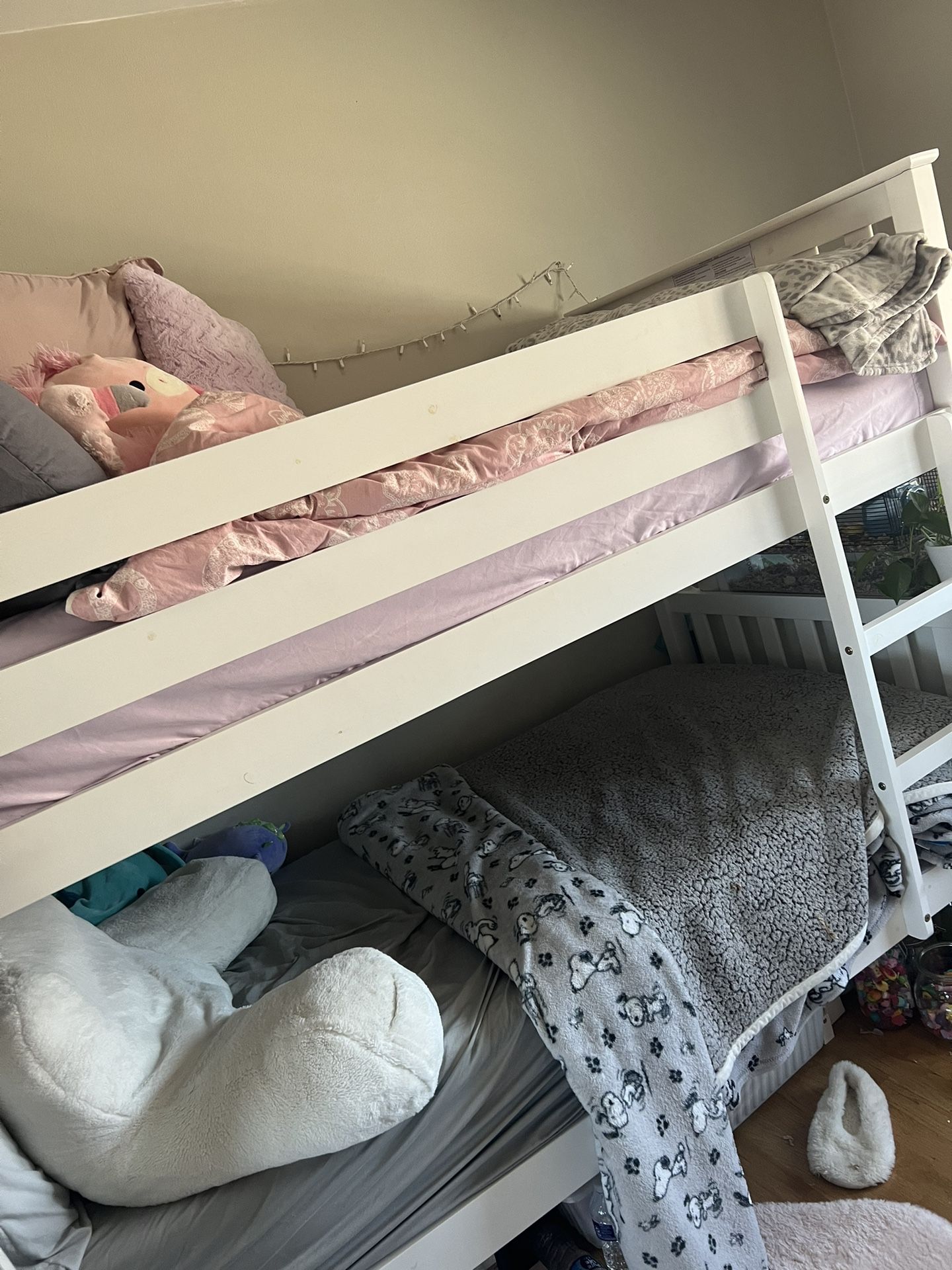 White Bunk Bed For Sale With 2 Twin Mattresses for Sale in Schiller