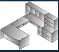 U shape w/ Hutch + storage