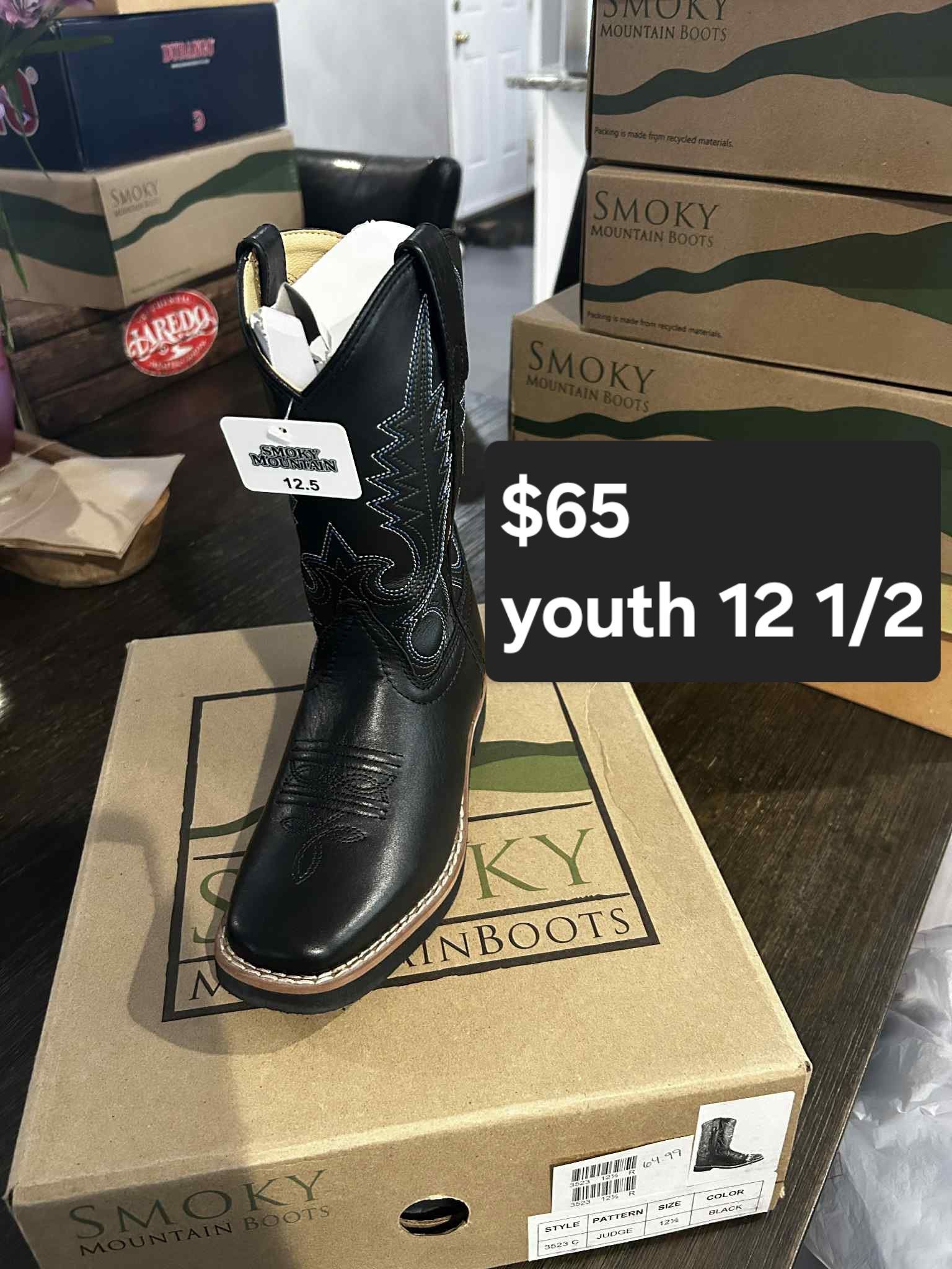 Smoky Mountain Black Kids Boots (Size 12.5) (Brand New)