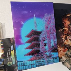 Gallery Panda Neon Castle Acrylic Art